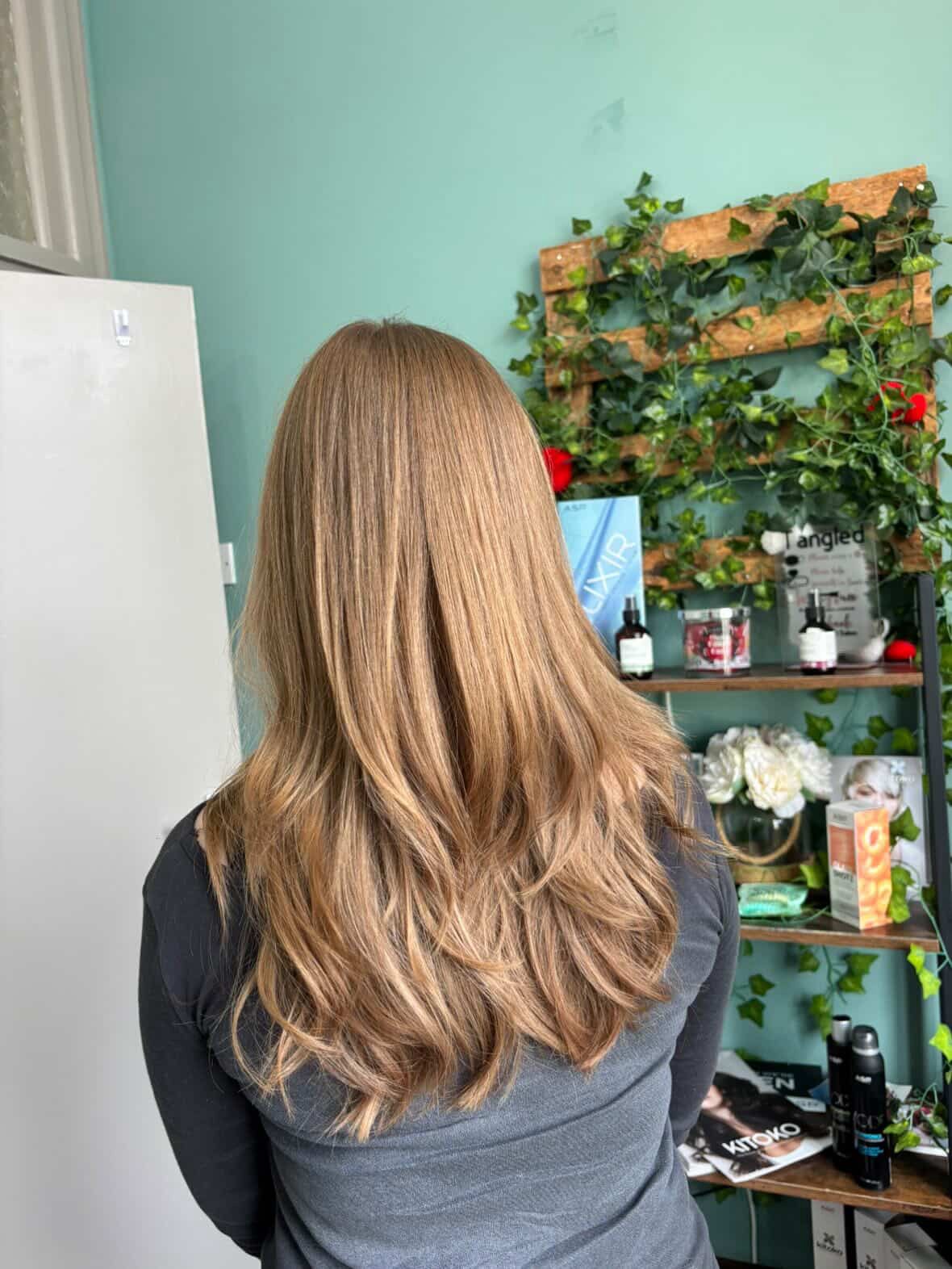 Half-up style with butterfly hair piece